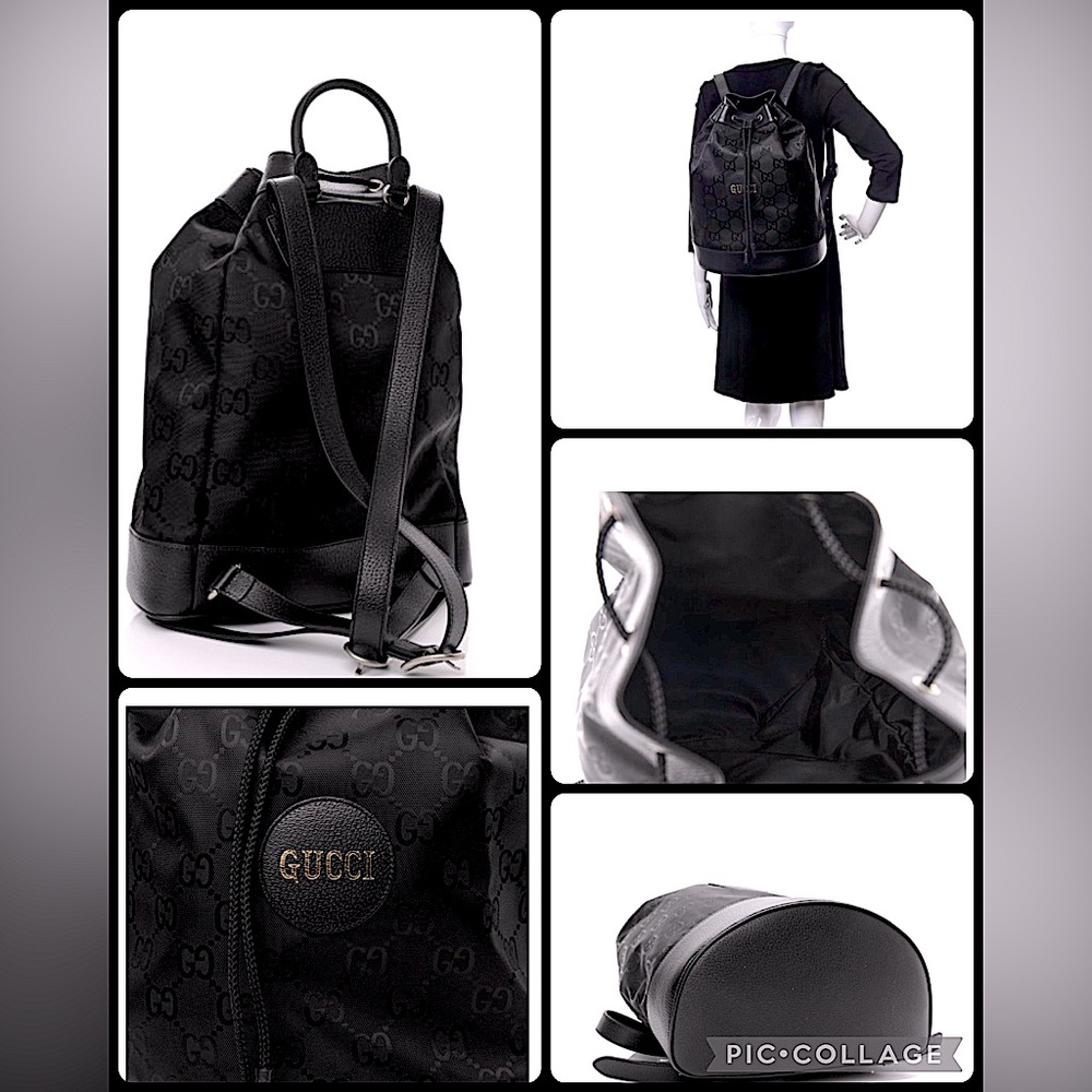 BRAND NEW GUCCI BACKPACK! Econyl Nylon Monogram Off The Grid Drawstring Bucket